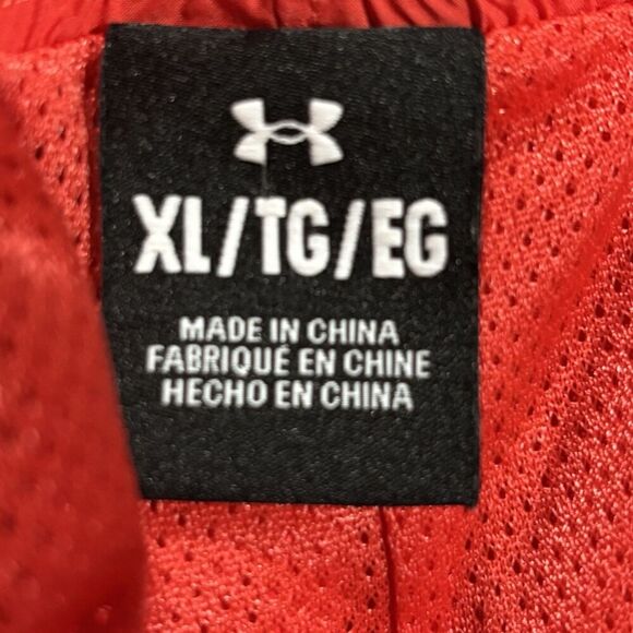 Under Armour Men's Essential Volley Loose Fit Mesh Lined Shorts Red Size XL - Picture 12 of 16